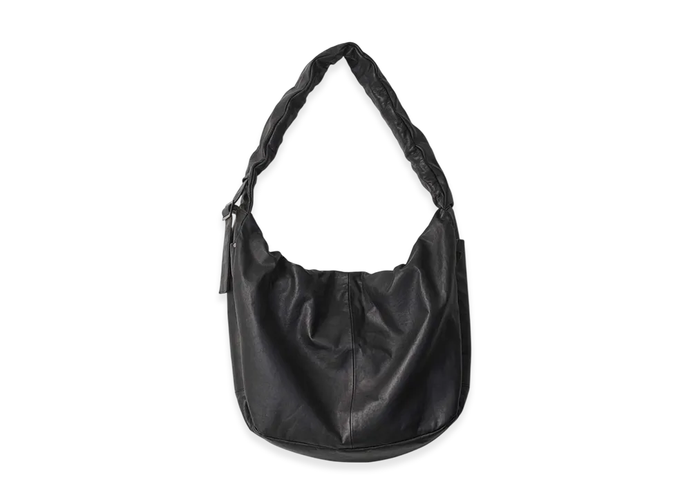 ssstein Shirring Handle Leather Shoulder Bag "Black"