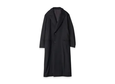 ssstein Oversized Maxi-Length Peak Lapel Coat "Black"