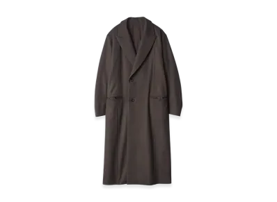 ssstein Oversized Maxi-Length Peak Lapel Coat "Grey Khaki"