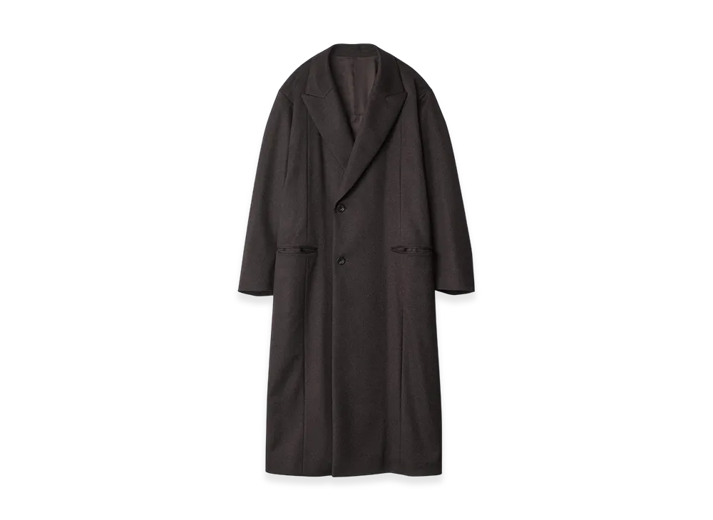 ssstein Oversized Maxi-Length Peak Lapel Coat "Dark Brown"