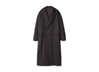 ssstein Oversized Maxi-Length Peak Lapel Coat "Dark Brown"