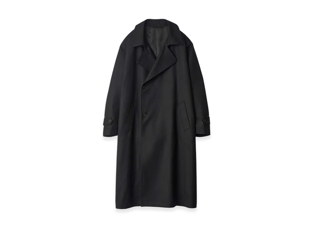 ssstein Wool Flannel Oversized Double Breasted Coat "Black"