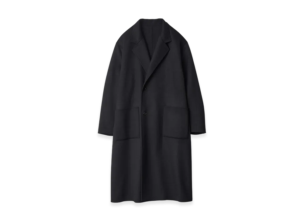 ssstein Wool/Cashmere Reversible Notch Lapel Coat "Black/Black"