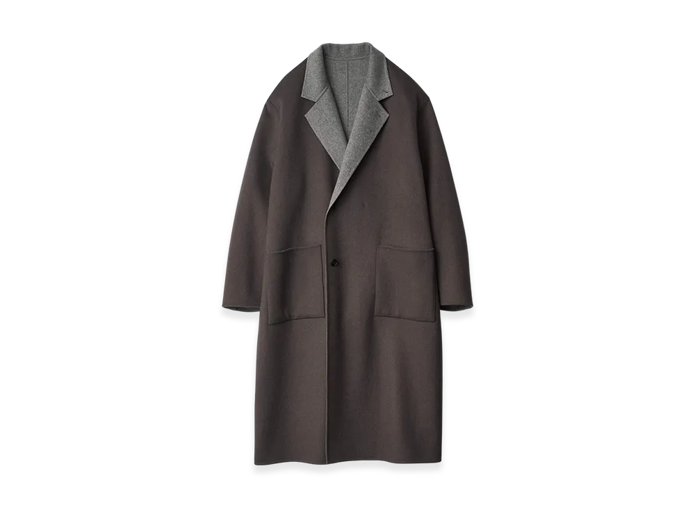 ssstein Wool/Cashmere Reversible Notch Lapel Coat "Grey Khaki/Grey"