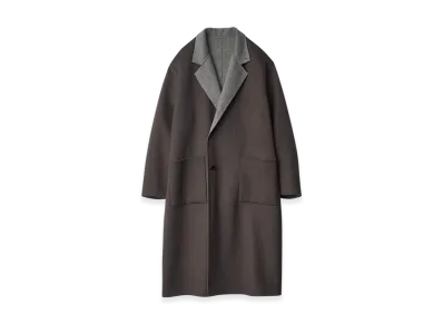 ssstein Wool/Cashmere Reversible Notch Lapel Coat "Grey Khaki/Grey"
