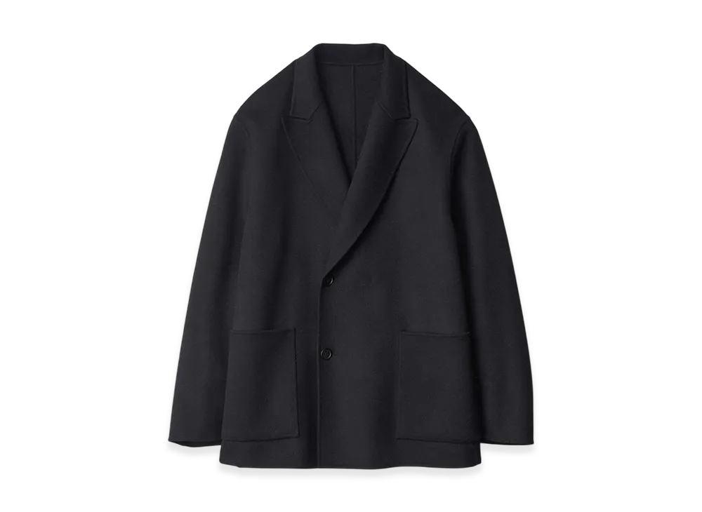 ssstein Wool/Cashmere Reversible Peak Lapel Jacket "Black/Black"