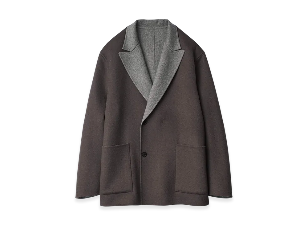 ssstein Wool/Cashmere Reversible Peak Lapel Jacket "Grey Khaki/Grey"