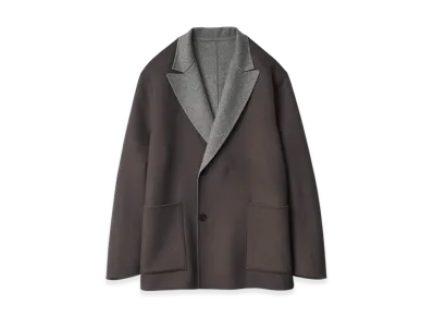 ssstein Wool/Cashmere Reversible Peak Lapel Jacket "Grey Khaki/Grey"
