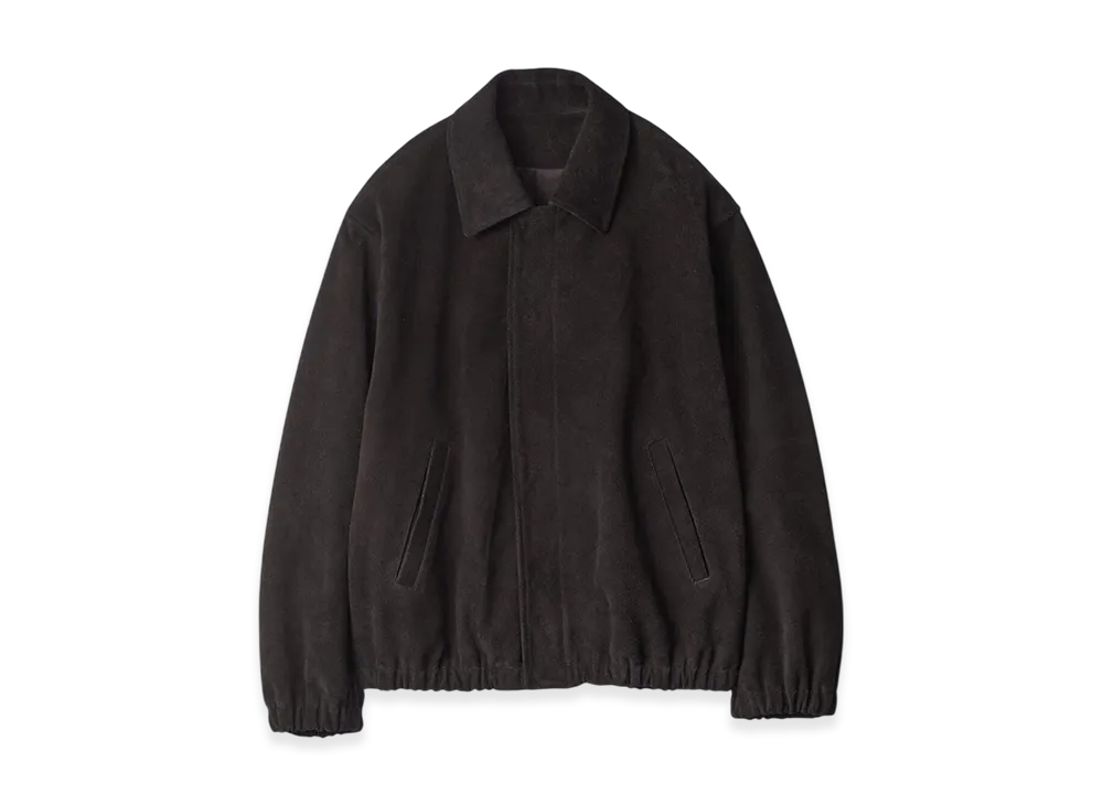 ssstein Cow Suede Zip Short Jacket "Dark Brown"