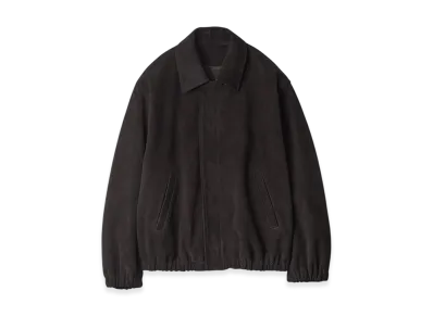 ssstein Cow Suede Zip Short Jacket "Dark Brown"