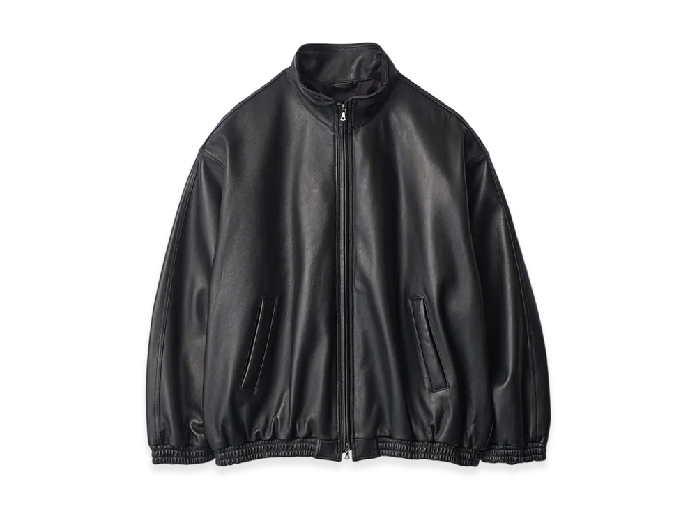 ssstein Sheep Leather Stand Collar Jacket "Black"