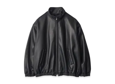 ssstein Sheep Leather Stand Collar Jacket "Black"