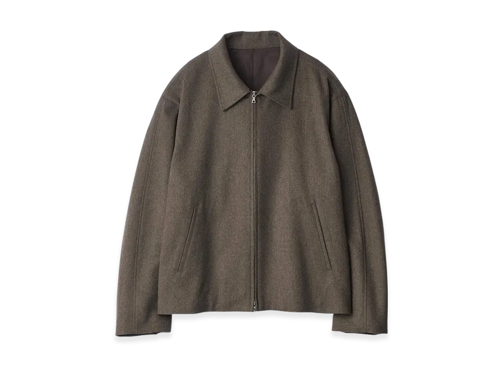 ssstein Wool Doeskin Zip Short Jacket "Taupe"