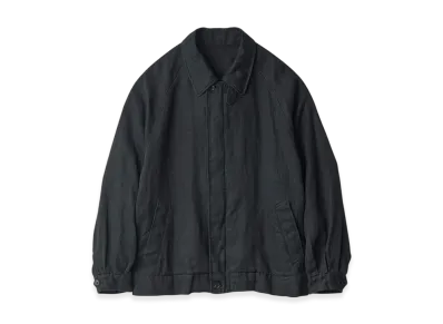 ssstein Heavy Linen Herringbone Zip Jacket "Black"