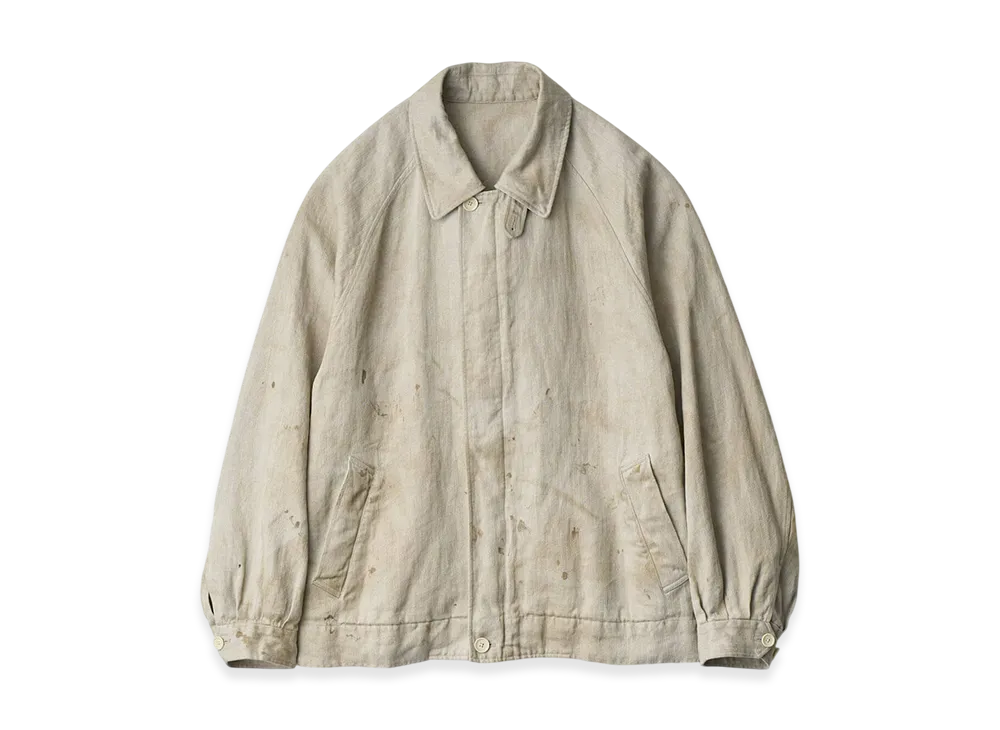 ssstein Heavy Linen Herringbone Zip Jacket "Natural"