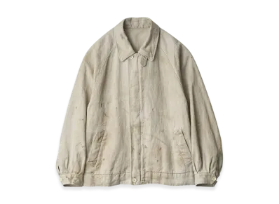 ssstein Heavy Linen Herringbone Zip Jacket "Natural"