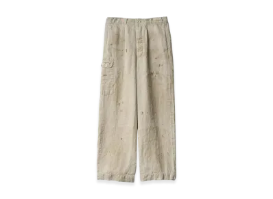ssstein Heavy Linen Herringbone Wide Easy Trousers "Natural"