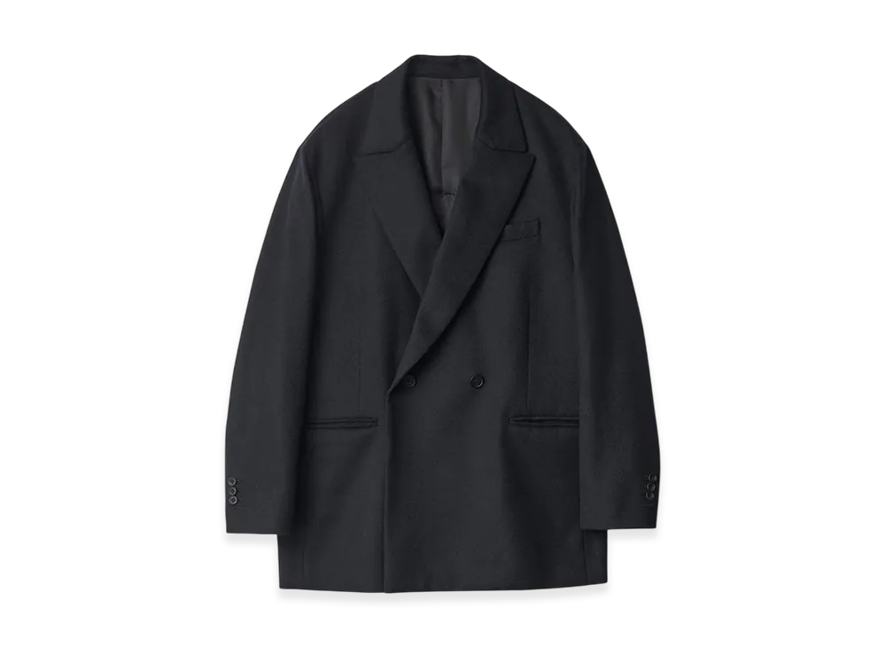 ssstein W/Ca Beaver Back Slash Peak Lapel Jacket "Black"