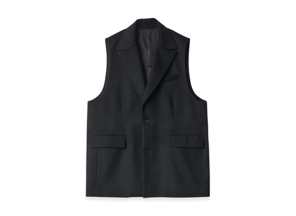 ssstein W/Ca Beaver Back Slash Sleeveless Jacket "Black"
