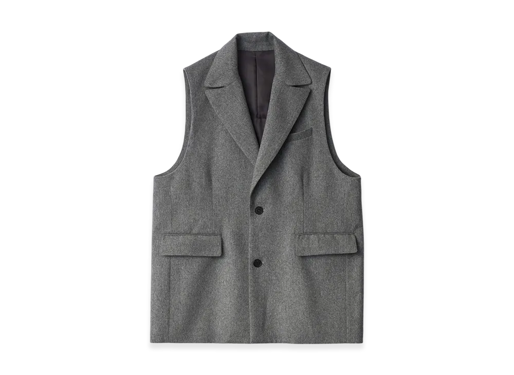 ssstein W/Ca Beaver Back Slash Sleeveless Jacket "Grey"