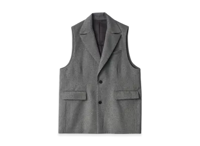 ssstein W/Ca Beaver Back Slash Sleeveless Jacket "Grey"