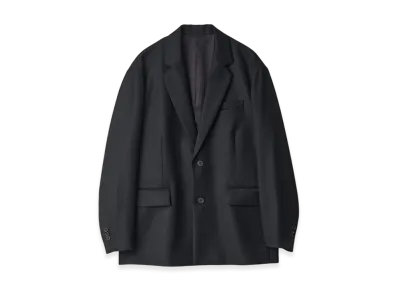 ssstein Wool Flannel Oversized Single Breasted Jacket "Black"