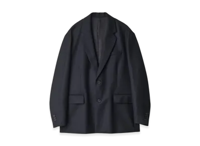 ssstein Wool Flannel Oversized Single Breasted Jacket "Dark Navy"
