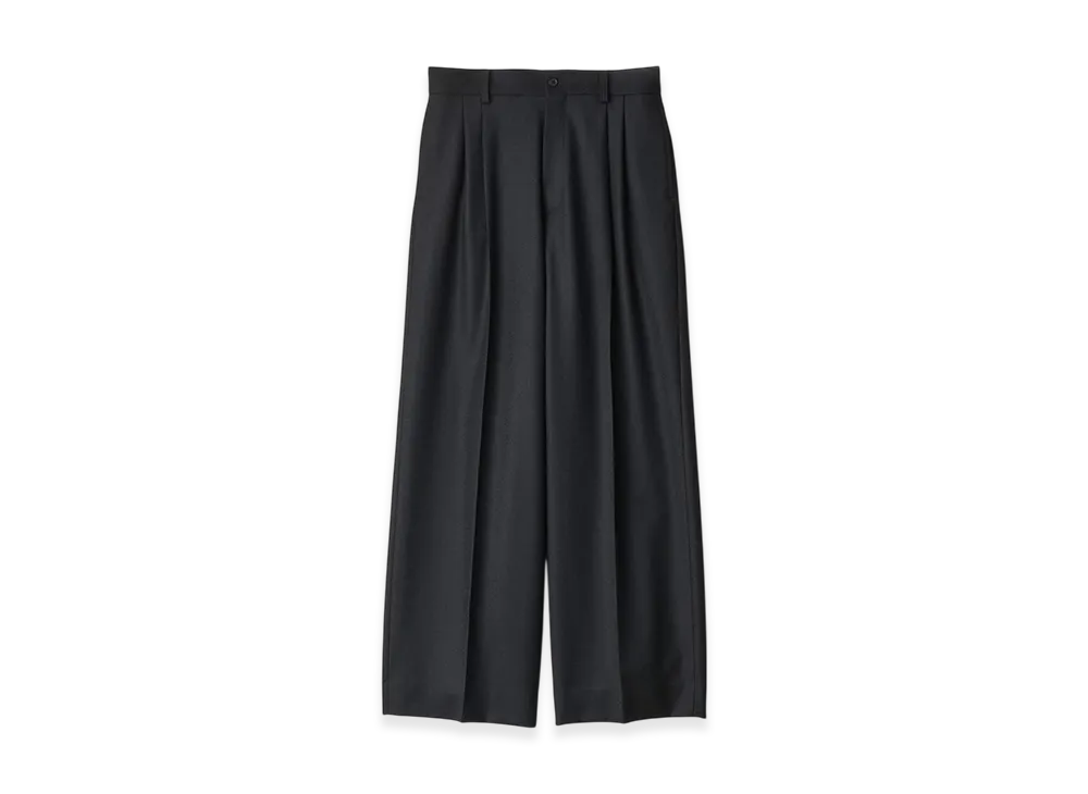 ssstein Wool Flannel Long Wide Trousers "Black"