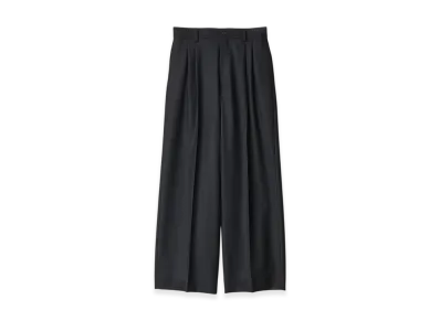 ssstein Wool Flannel Long Wide Trousers "Black"
