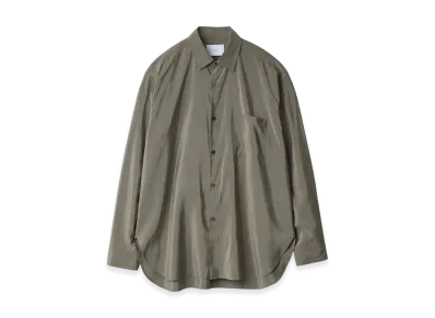ssstein Silk/Nylon Oversized Down Pat Shirt "Taupe"