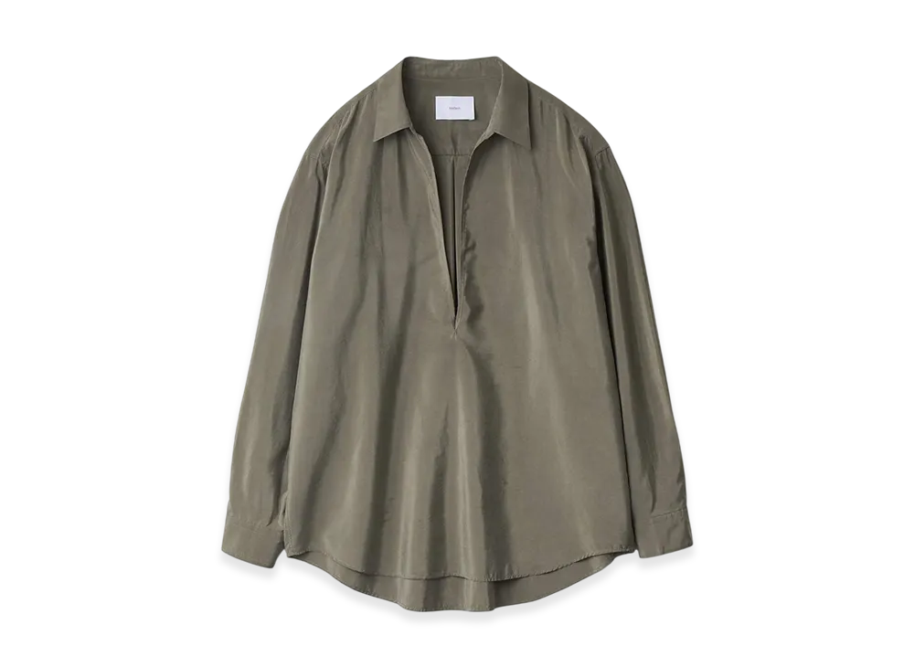 ssstein Silk/Nylon Oversized Skipper Shirt "Taupe"
