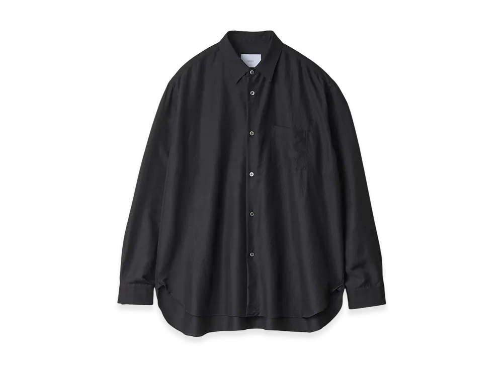ssstein Wool/Silk Regular Collar Shirt "Black"