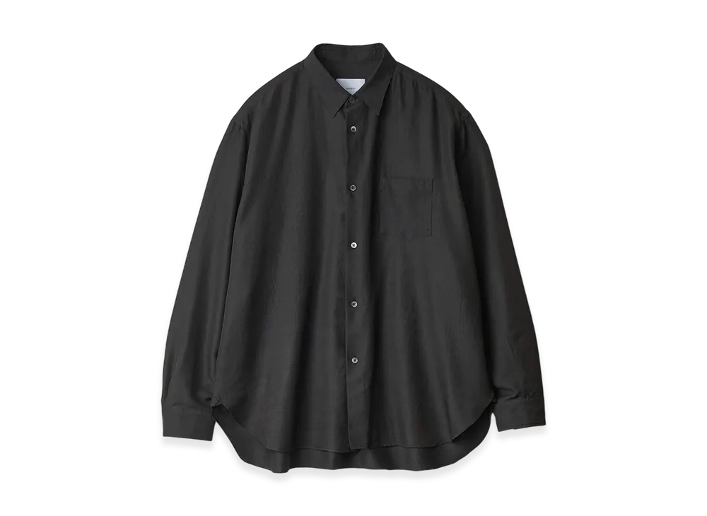 ssstein Wool/Silk Regular Collar Shirt "Dark Charcoal"