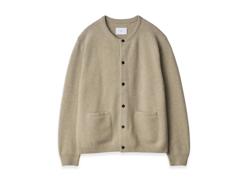 ssstein Extra Fine Wool Knit Crew Neck Cardigan "L. Beige"