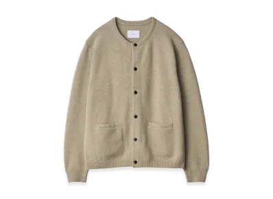 ssstein Extra Fine Wool Knit Crew Neck Cardigan "L. Beige"