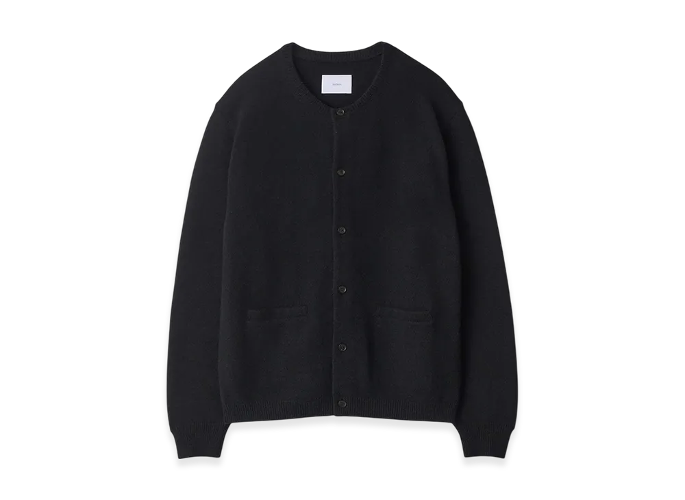ssstein Extra Fine Wool Knit Crew Neck Cardigan "Black"