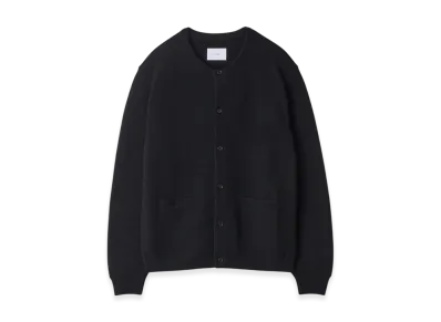 ssstein Extra Fine Wool Knit Crew Neck Cardigan "Black"