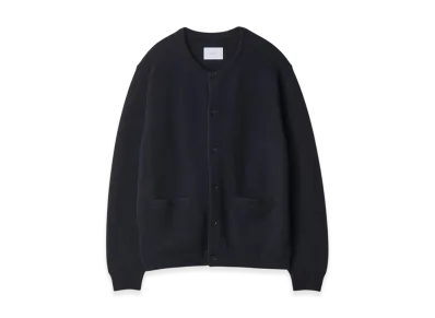 ssstein Extra Fine Wool Knit Crew Neck Cardigan "Dark Navy"