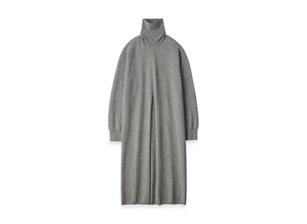 ssstein Extra Fine Wool Knit Slit One Piece "Grey"