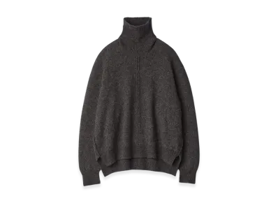 ssstein Wool/Alpaca Knit Loose Turtle Neck Po "Charcoal"