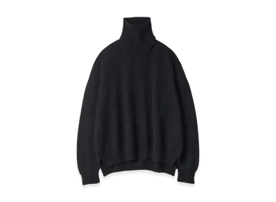 ssstein Wool/Alpaca Knit Loose Turtle Neck Po "Black"