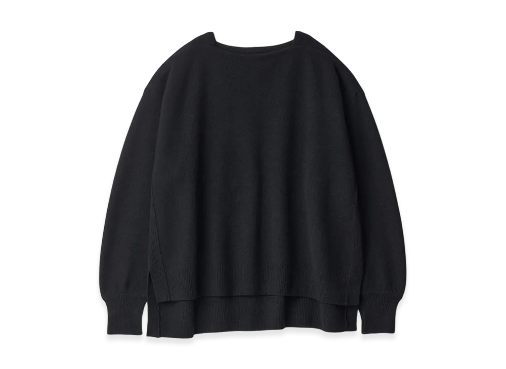 ssstein Extra Fine Wool Knit Boat Neck LS "Black"