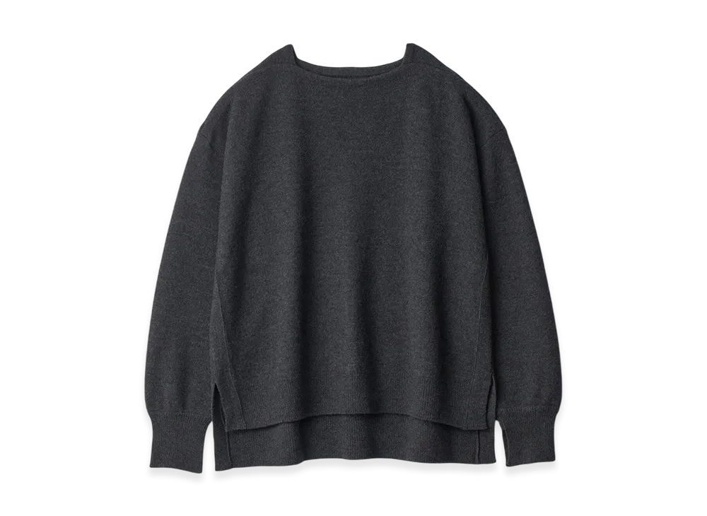 ssstein Extra Fine Wool Knit Boat Neck LS "Charcoal"