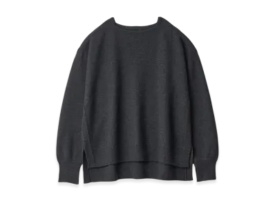 ssstein Extra Fine Wool Knit Boat Neck LS "Charcoal"