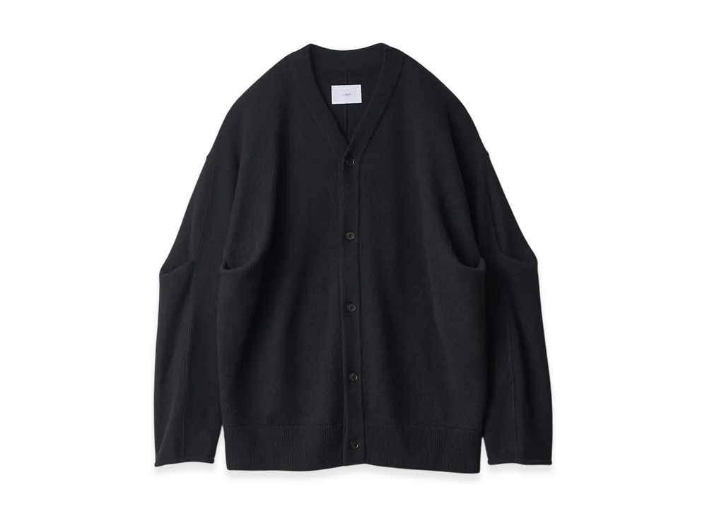 ssstein Extra Fine Wool Knit Tucked Cardigan "Black"
