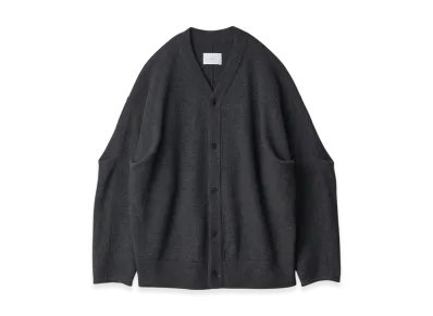 ssstein Extra Fine Wool Knit Tucked Cardigan "Charcoal"