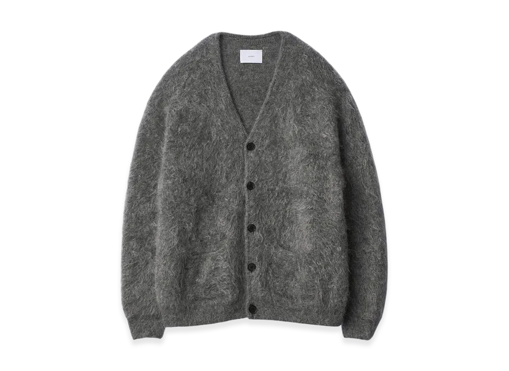 ssstein Kid Mohair Knit V Neck Cardigan "Grey"