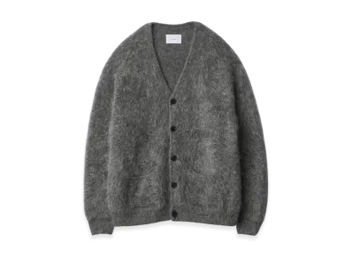 ssstein Kid Mohair Knit V Neck Cardigan "Grey"