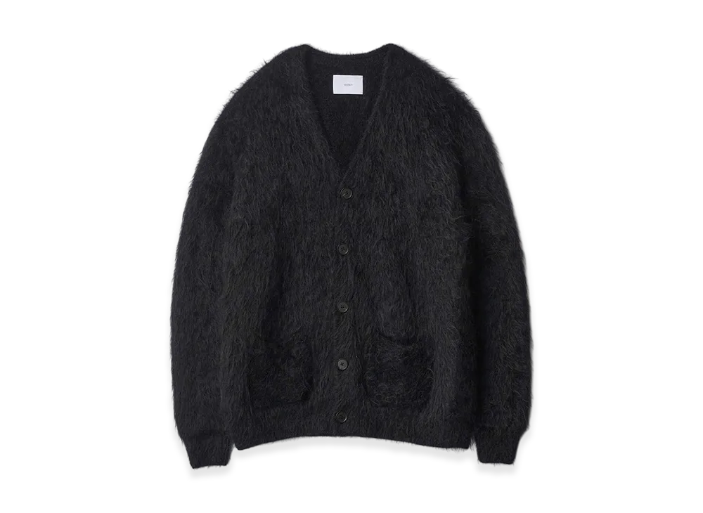 ssstein Kid Mohair Knit V Neck Cardigan "Black"