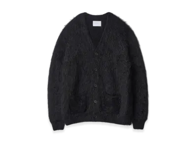 ssstein Kid Mohair Knit V Neck Cardigan "Black"